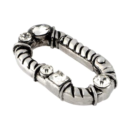 Rhodium & Crystal Oval Charm Connector by Bead Landing™